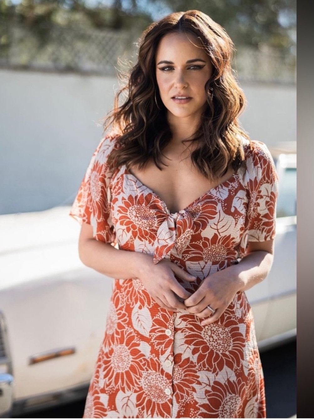 Madewell Orange and Cream Floral Mini Dress